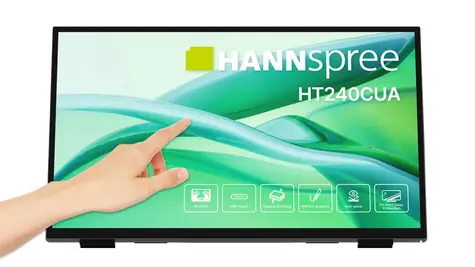 23,8" Hannspree HT240CUA czarny / Monitor dotykowy / VA / Full HD / 100Hz / HDMI/DP/USB-C
