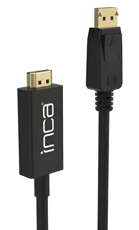Adapter INCA DisplayPort - HDMI czarny / Adapter / 4K UHD / 1,8 m / Złącza pozłacane