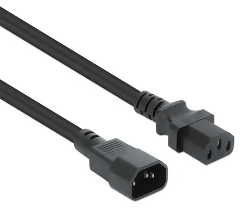 Manhattan czarny / Przewód przedłużający / IEC C14 - C13 / 5 m / 10 A / 250 V