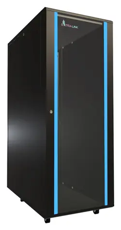 Extralink 32U/600x1000 rack czarny / rack 19" / drzwi szklane / ładowność 1065 kg
