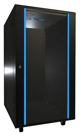 Extralink Rack 22U 600x800 czarny / Szafa rack / 19" / drzwi szklane / ładowność 726 kg