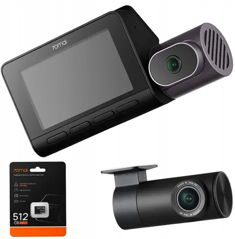 70mai T800 4K + tylna kamera RC41 4K HDR + karta SD 512 GB / kamera samochodowa / 4K