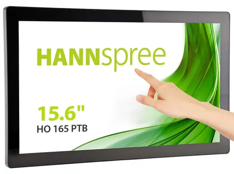 15,6" Hannspree HO165PTB czarny / Monitor / Dotykowy / Full HD 1920x1080 / HDMI+DP+VGA / IP65