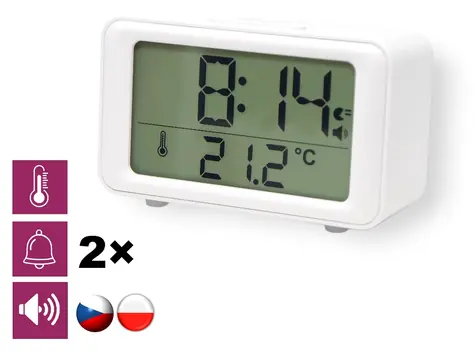 Airbi TALK / Budzik / Zapowiedzi głosowe / Zegar sterowany radiem / Termometr