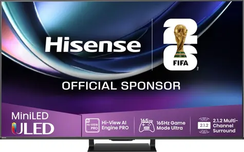 55" Hisense 55U7Q PRO czarny / Telewizor / Mini LED / UHD / 165 Hz / Dolby Atmos / Wi-Fi