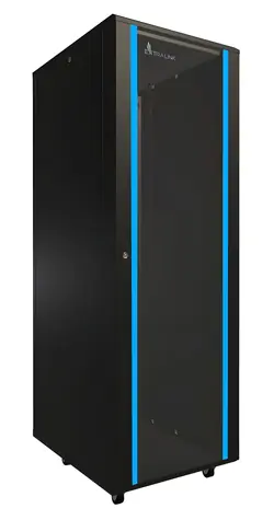 Szafa rack Extralink 37U czarna / Szafa rack / 19" / 600×800 mm / drzwi szklane / nośność 600 kg