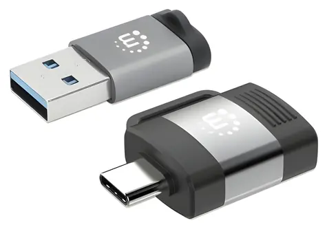 Zestaw adapterów Manhattan USB-C/USB-A czarny, szary / Adapter / 2 szt. / USB 3.2 Gen 1 / 5 Gbit/s