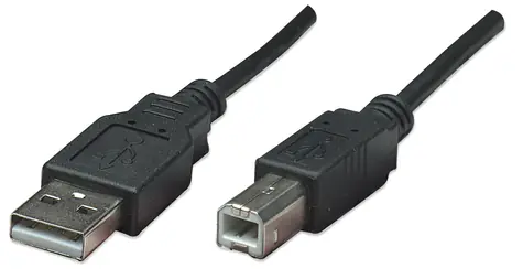 Manhattan USB 2.0 AB czarny / Kabel / 0,5 m / 480 Mbit/s
