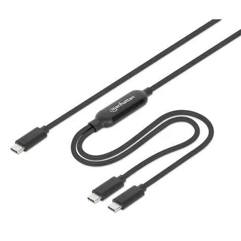 Manhattan 355810 czarny / Kabel / USB-C - USB-C / 100 W PD / 2 m