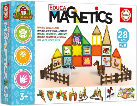Educa Magnetyczny zestaw konstrukcyjny Magnetics EKO Farm / Zestaw konstrukcyjny / 28 elementów