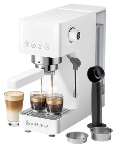 AMZCHEF CE-EM3131-WT biały / Ekspres do kawy / System tłokowy / 20 bar / 1350W