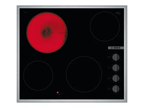 BOSCH PKE645CA2E czarny / Płyta elektryczna / ramka srebrna / 60 cm / 4 palniki