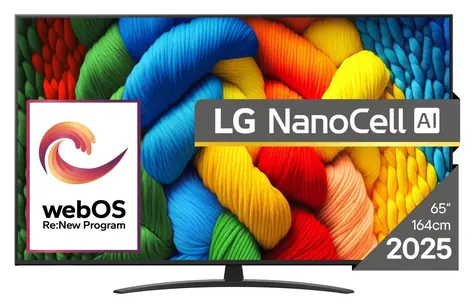 65" LG NanoCell AI 65NANO81A3A czarny / Telewizor / 4K UHD / HDR10 / Wi-Fi / Bluetooth / WebOS