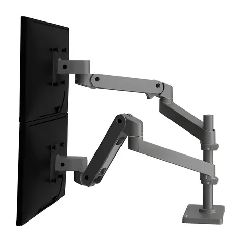 Ergotron LX Pro Dual Stacking Arm szare / Ramię biurkowe na 2 monitory