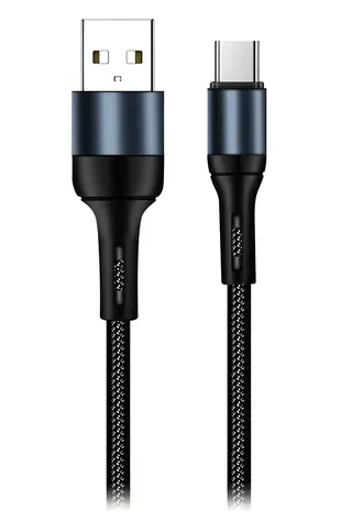 Colorway czarny / Kabel do transmisji danych / USB-A - USB-C / 2,4 A / 1 m