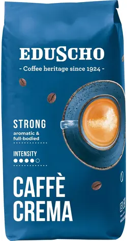 Eduscho Caffe Crema Strong 1 kg / Ziarna kawy / średnio palone / intensywność 4/5