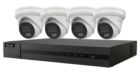 HiLook Kit Turret 6Mpx / System kamer / 1x NVR-108MH-C/8P / 4X IPC-T260HA-LUF / 2TB / SMART oświetlenie hybrydowe / PoE
