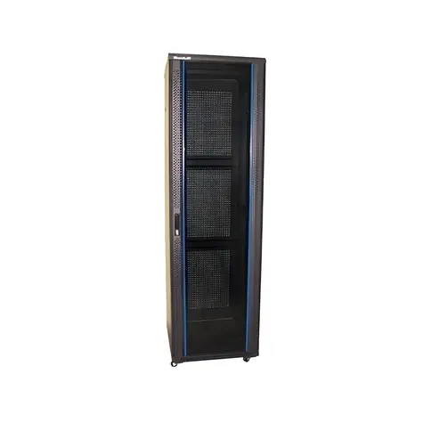 Xtendlan 47U/600x1000 czarny / Szafa rack / 19" / drzwi szklane / tył perforowany