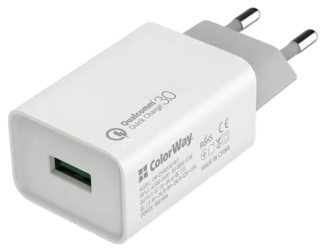 Zasilacz Colorway 18 W / Ładowarka / 1x USB / 100-240 V