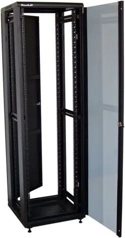 Xtendlan 42U/600x1000 czarny / Szafa rack / 19" / drzwi szklane / tył pełny