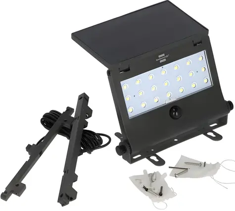 Brennenstuhl SOL 1000 Pad czarny / Zewnętrzna lampa solarna LED z czujnikiem ruchu / 1000 lm / IP65