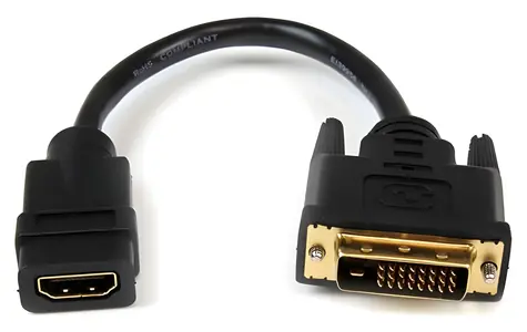 Adapter StarTech HDMI do DVI-D czarny / Adapter / 1920 x 1200 px / 20 cm