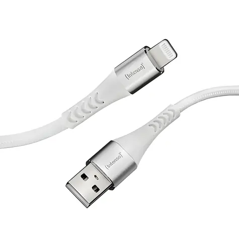 INTENSO A315L biały / USB-A - kabel Lightning / 1,5 m / 12 W / oplot nylonowy