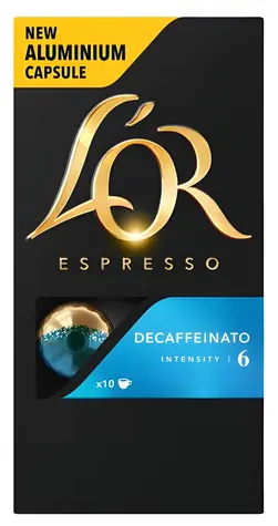 L'OR Decaffeinato / Kapsułki z kawą / Bezkofeinowe / 10 szt.