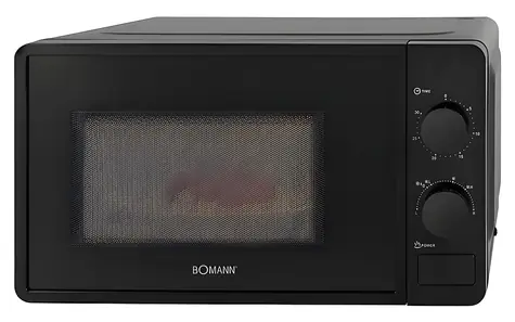 Bomann MW 6014 CB czarny / Kuchenka mikrofalowa / 700 W / 20 l / 6 poziomów mocy / 30-minutowy timer