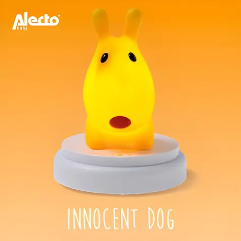 Alecto INNOCENT DOG żółty pies / Lampka nocna dla dzieci / LED / 3 baterie AA