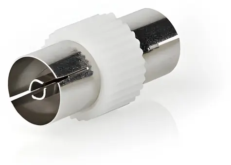 Adapter koncentryczny Nedis IEC-IEC biały / Adapter / niklowany / 75 Ohm