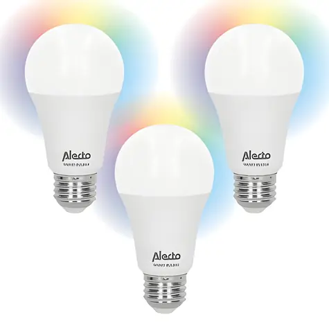Alecto SMART-BULB10 3 szt. / Inteligentna żarówka LED / E27 / RGB / Wi-Fi / 2700 K