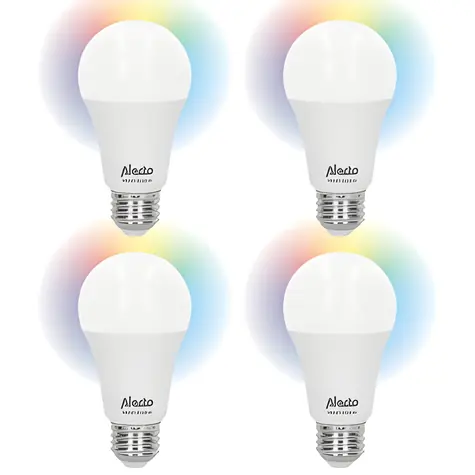 Alecto SMART-BULB10 / Inteligentna żarówka LED / Wi-Fi / RGB / E27 / 4 szt.