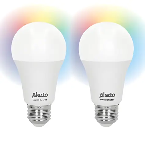 Alecto SMART-BULB10 2szt. / Inteligentna żarówka LED / E27 / Wi-Fi / RGB / 2700K / ściemnialna