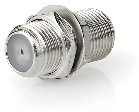Adapter anteny satelitarnej Nedis FF prosty / Adapter / niklowany / 75 Ohm / metalowy
