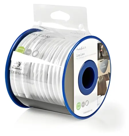 Kabel koncentryczny Nedis na szpuli / 4G/LTE / 75 Ohm / 3x ekranowany / ECA / 10 m / biały