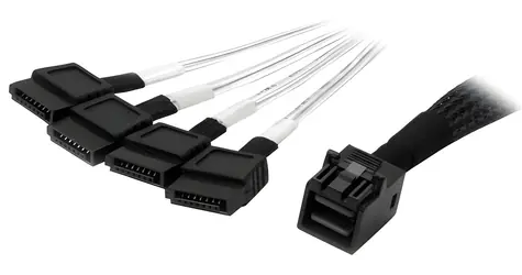 StarTech Mini SAS HD SFF-8643 - 4X SATA 1m / Kabel SAS / SFF-8643 / 4X SATA / czarny