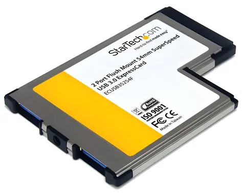 Adapter StarTech ExpressCard USB 3.0 czarny / Adapter / 2x USB 3.2 Gen 1 typu A