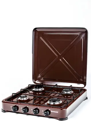 Ravanson K-04BR brąz / Płyta grzewcza / Gaz / 4 palniki / Blat stołowy