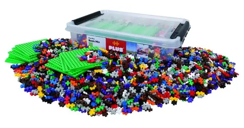 PLUS- PLUS Box Basic / Zestaw konstrukcyjny / 4000 elementów / 12 mat / od 5 lat