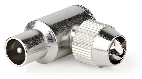 Złącze IEC Nedis kątowe 90° / Złącze / 75 Ohm / Niklowane / Metalowe / 2 szt.