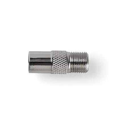 Adapter antenowy Nedis z gniazdem typu F - wtyczka IEC / adapter / niklowany / 75 omów / metalowy / srebrny