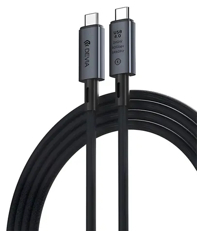 Devia Extreme Speed Series czarny / Kabel danych/wideo USB-C / USB4 / 240W / 8K 60Hz / 1m