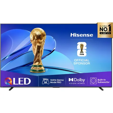 98-calowy Hisense 98E7Q czarny / UHD / QLED / HDMI / USB / LAN / Wi-Fi / BT / głośnik 50 W