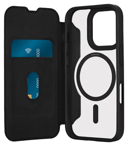 Puro Book Wallet Mag 2 czarny / Etui / MagSafe / iPhone 16 Pro