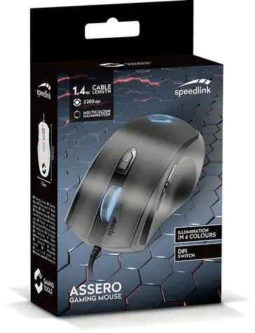 Speed Link SL-680007-BK ASSERO czarna / Mysz gamingowa / przewodowa / 3200 dpi