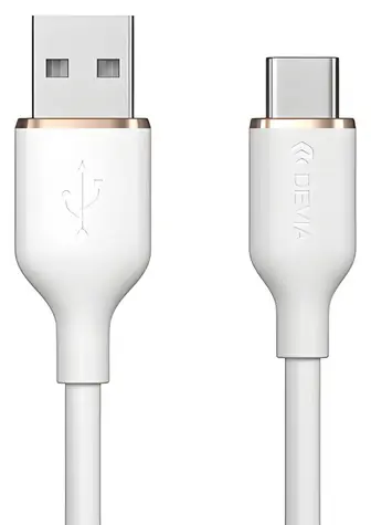 Kabel danych Devia Jelly Series USB-A - USB-C biały / Kabel danych / silikonowy / 1,2 m