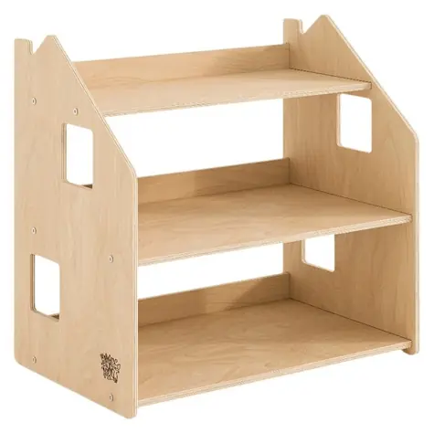 Półka na zabawki BusyKids, drewno naturalne / Półka dziecięca / 3 półki / Sklejka brzozowa