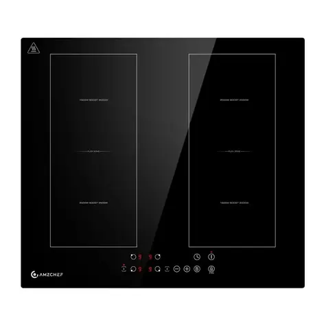 AMZCHEF CE-FS-I72S-FFDD06 czarny / Płyta indukcyjna / 60 cm / 4 strefy / FlexZone / 7200 W