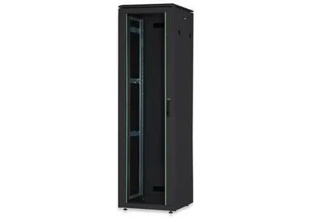 Digitus Unique 26U czarny / Szafa rack / 600x600 mm / drzwi szklane / nośność 800 kg / IP20